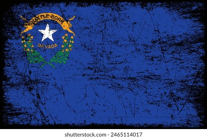 Grunge Nevada flag. Vector flag of Nevada.