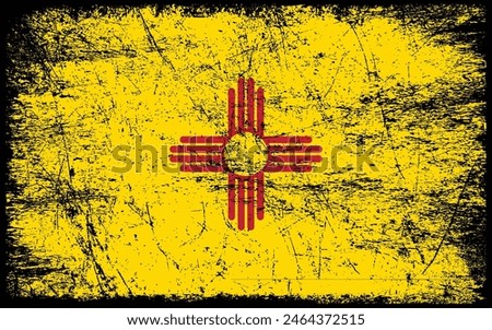 Grunge New Mexico flag. Vector flag of New Mexico.