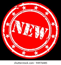 Grunge new rubber stamp, vector illustration