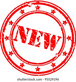 Grunge new rubber stamp, vector illustration