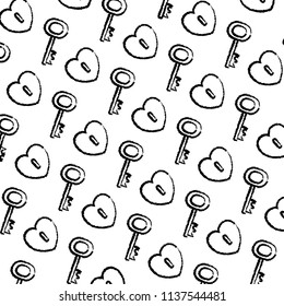 grunge nice heart padlock and key background