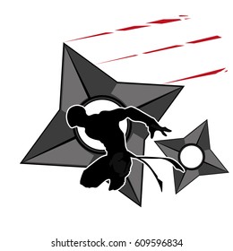 Grunge Ninja .Dynamic pose