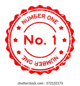 Grunge No. 1 (number one) round rubber seal stamp on white background