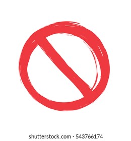 grunge no sign, vector illustration