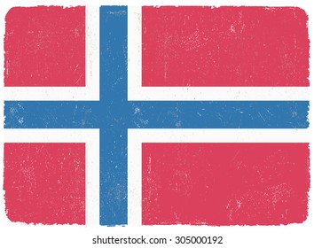 Grunge Norway flag.Norway flag with grunge texture.Vector illustration.