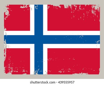 Grunge Norway Flag.Vector flag of Norway.
