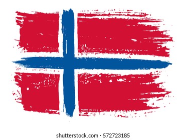 Grunge Norway flag.Vector flag of Norway.