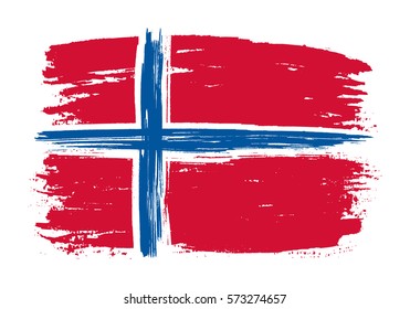 Grunge Norway flag.Vector flag of Norway.