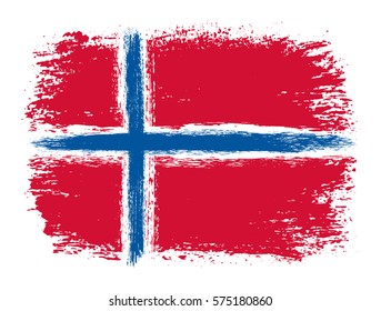 Grunge Norway flag.Vector flag of Norway.