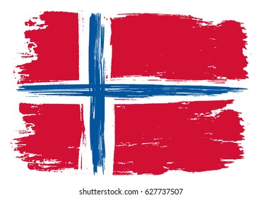 Grunge Norway flag.Vector flag of Norway.