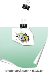 grunge note with paperclip