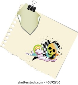 grunge note with paperclip