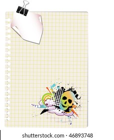 grunge note with paperclip