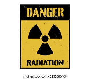 Grunge nuclear radiation symbol.Vector radioactive sign.