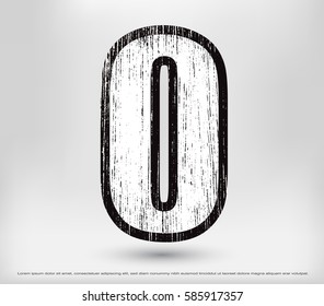 Grunge number 0.Vector distress number zero.