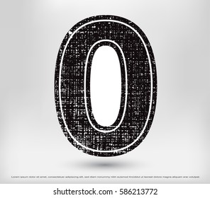 Grunge number 0.Vector distress number zero.