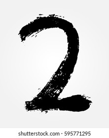 Grunge number 2.Vector number two.