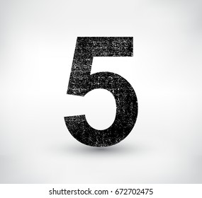 Grunge number 5.Vector distress number five.