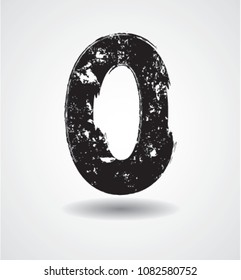 Grunge Number Design. Dirty Textured font. Vector.