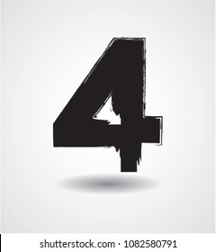 Grunge Number Design. Dirty Textured font. Vector.