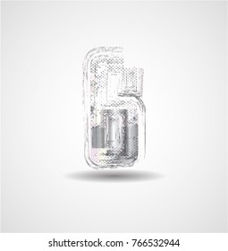 Grunge Number Design . Dirty Textured fonts. Vector Illustration.