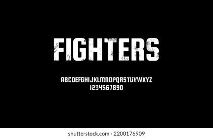 TIPO DE FUENTE GRUNGE Y NÚMERO, SCRIPT ROUGH ALPHABET.