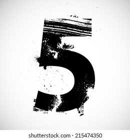 Grunge number. Vector illustration.
