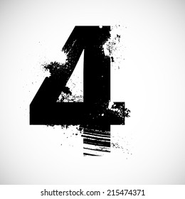 Grunge number. Vector illustration.