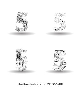 Grunge Numbers Design Collection. Dirty Textured fonts. Vector.