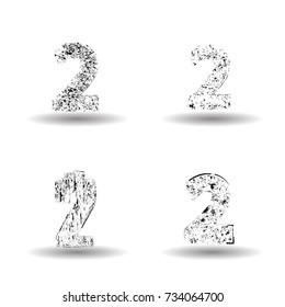 Grunge Numbers Design Collection. Dirty Textured fonts. Vector.