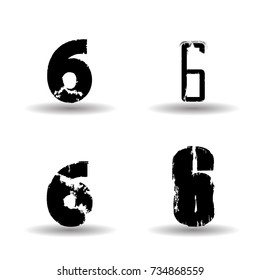 Grunge Numbers Design Collection. Dirty Textured fonts. Vector.