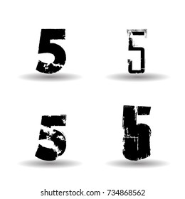 Grunge Numbers Design Collection. Dirty Textured fonts. Vector.