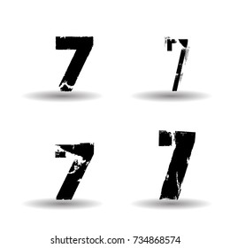 Grunge Numbers Design Collection. Dirty Textured fonts. Vector.