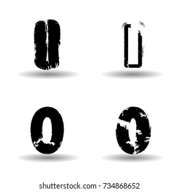 Grunge Numbers Design Collection. Dirty Textured fonts. Vector.