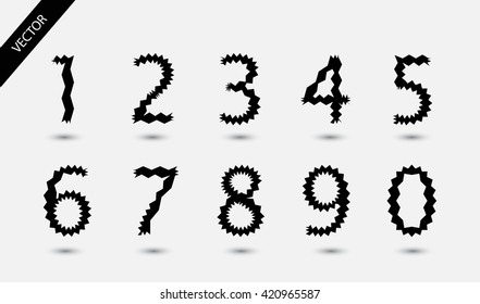 Grunge Numbers Set