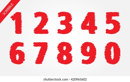 Grunge Numbers Set.
