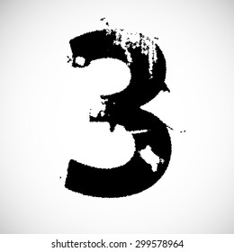 Grunge numbers. Vector illustration. 