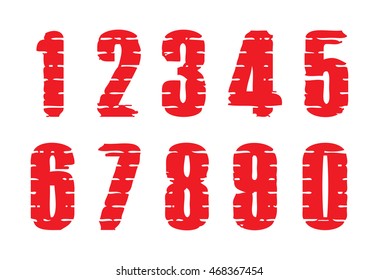 Grunge numbers.Vector illustration.