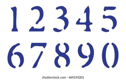 Grunge numbers.Vector illustration.