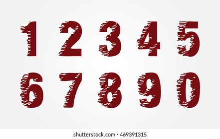 Grunge numbers.Vector illustration.