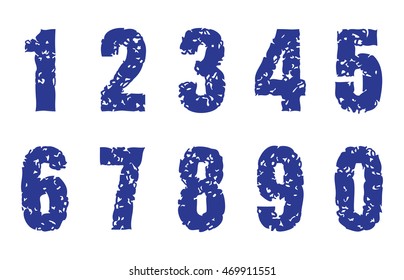 Grunge numbers.Vector illustration.