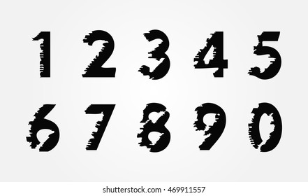 Grunge numbers.Vector illustration.