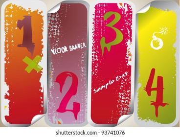 Grunge numerical banners