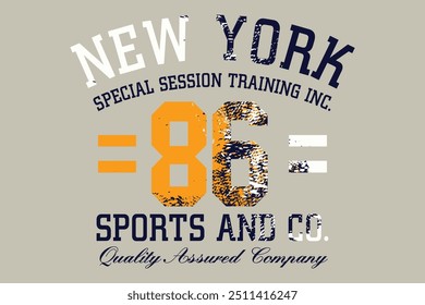 grunge NYC tipografia, grunge Slogan de tipografia esportiva, impressão gráfica de design de vestuário atlético, esportes Vintage Impressão para roupas esportivas, tipografia esportiva. eps8