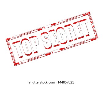 Grunge office rubber stamp with the text top secret written inside the stamp
