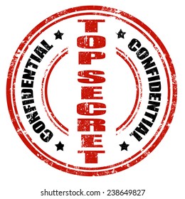 Grunge office rubber stamp with the text Top Secret written inside the stamp,vector illustration