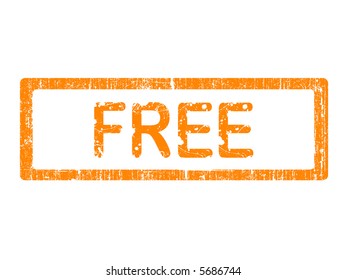 Grunge Office Stamp with the words FREE in a grunge splattered text. (Letters have been uniquely designed and created by hand)