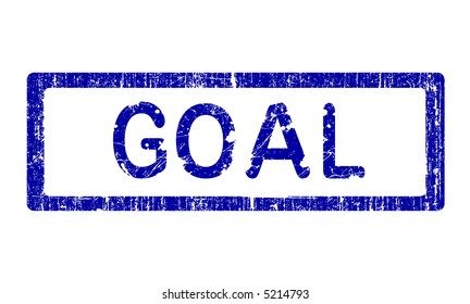 Grunge Office Stamp with the words GOAL in a grunge splattered text. (Letters have been uniquely designed and created by hand)
