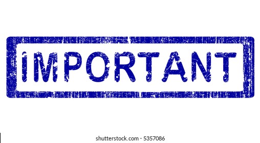 Grunge Office Stamp with the words IMPORTANT in a grunge splattered text. (Letters have been uniquely designed and created by hand)