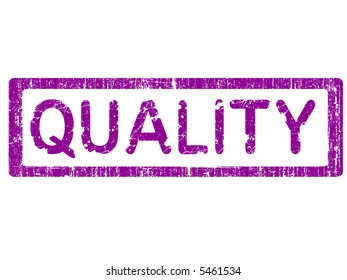 Grunge Office Stamp with the words QUALITY in a grunge splattered text. (Letters have been uniquely designed and created by hand)